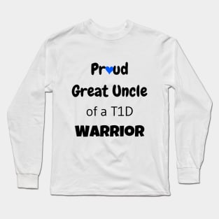 Proud Great Uncle Black Text Blue Heart Long Sleeve T-Shirt
